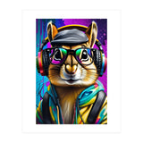 A Chipmunk In Headphones And Glasses (Print Only) thumbnail
