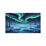 Arctic Glow: Northern Lights Winter Landscape (Print Only) thumbnail