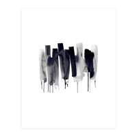 Abstract Watercolor Stripes Minimal Black (Print Only)