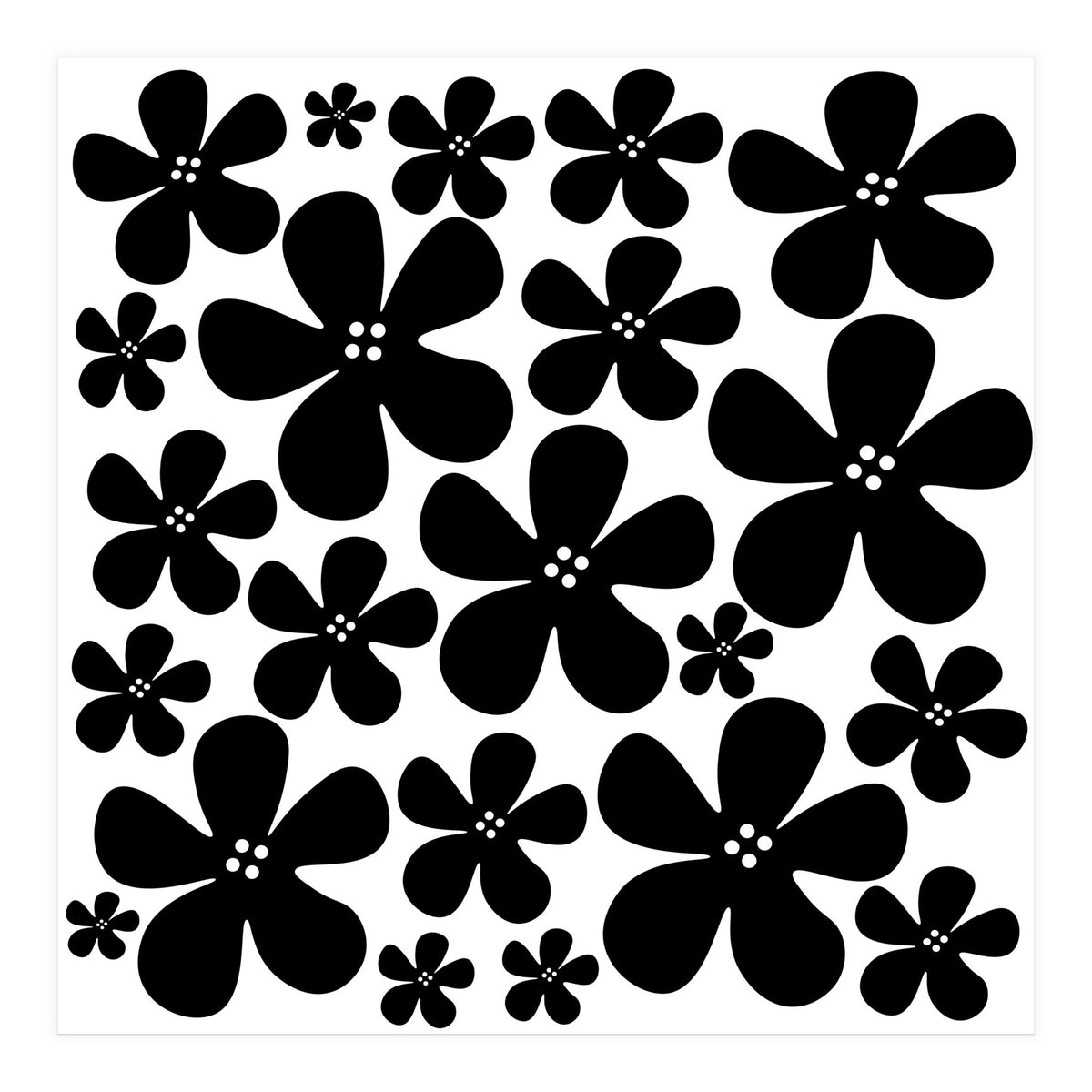 Black Flowers Pattern (Print Only)