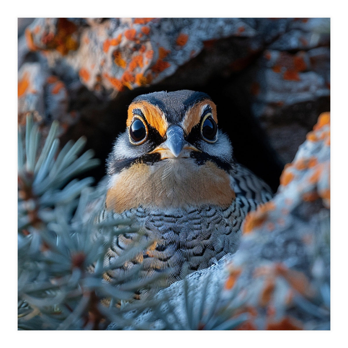 Close Up Falcon Eye Detail In Nest (Print Only)
