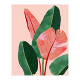 Blush Tropical, Banana Leaves Watercolor Botanical Jungle Painting, Forest Plants Leaves Pink Chic Bohemian (Print Only) thumbnail