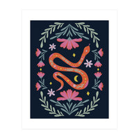 Cute Floral Snake (Print Only)