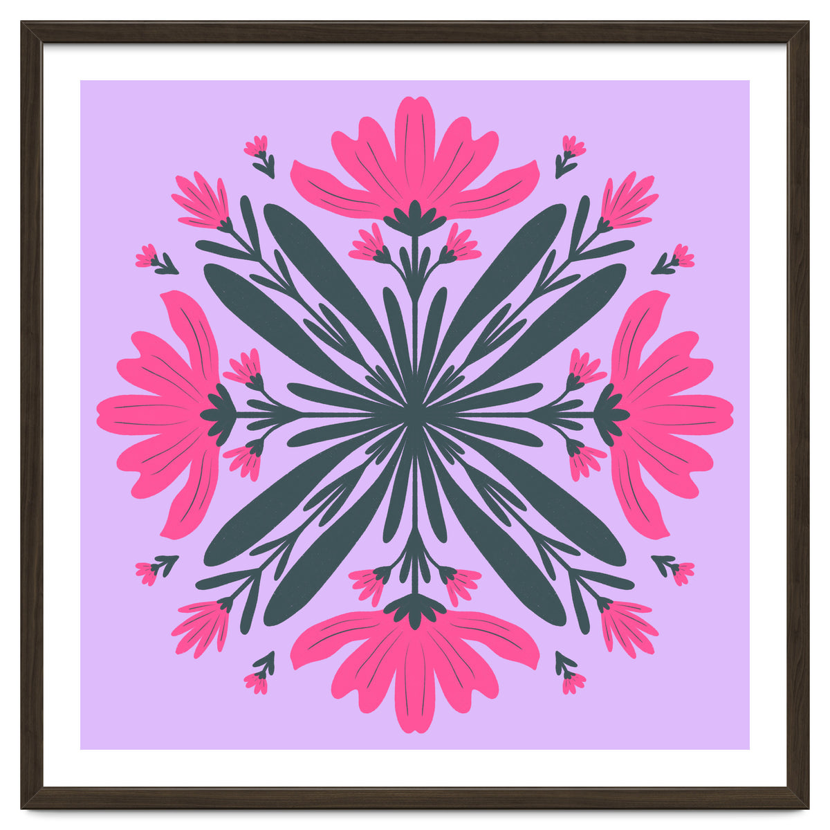 Magenta mandala flowers