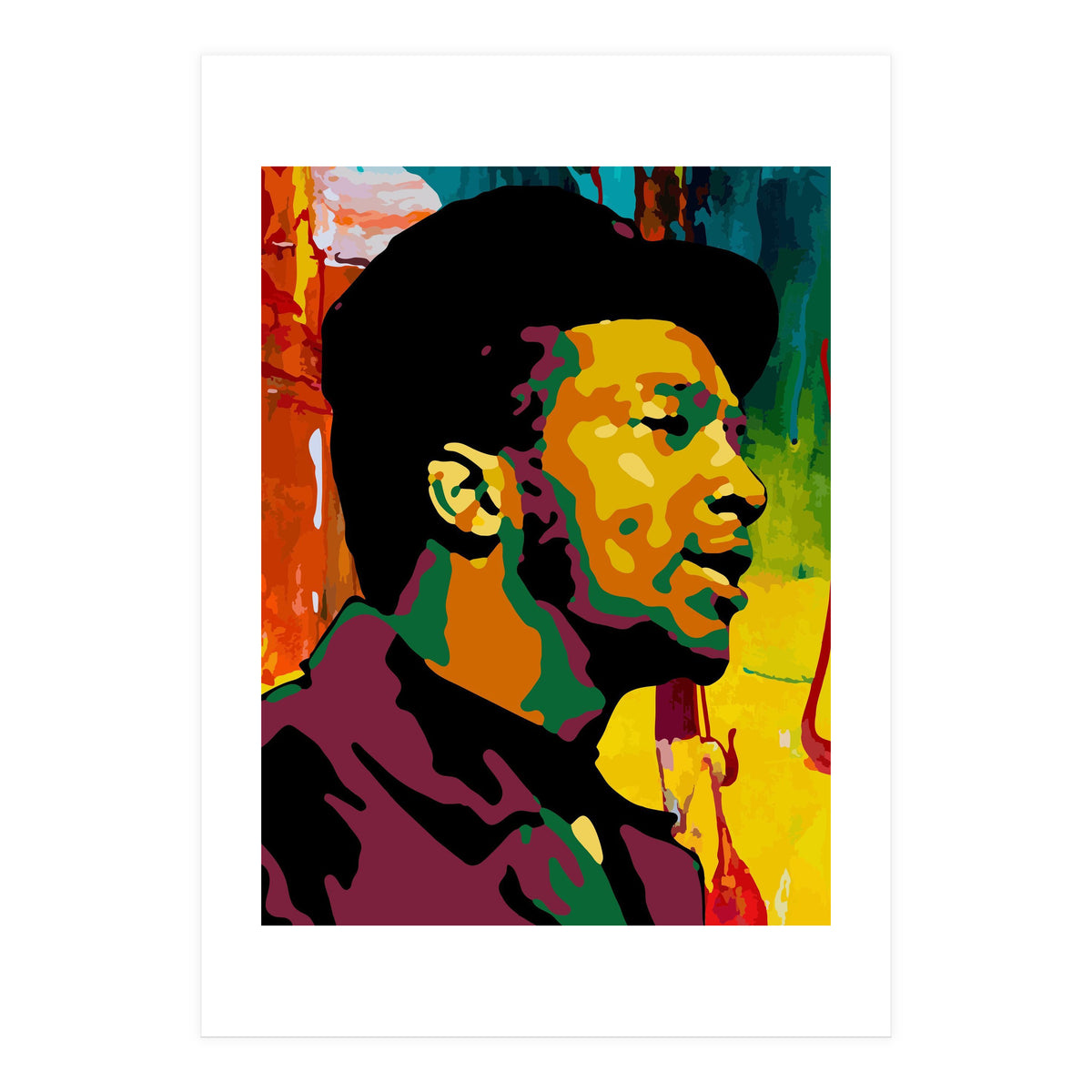 Fred Hampton Colorful Abstract Art (Print Only)