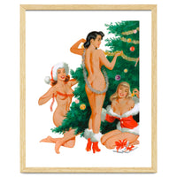 Three Beautiful Women Decorating a Christmas Tree