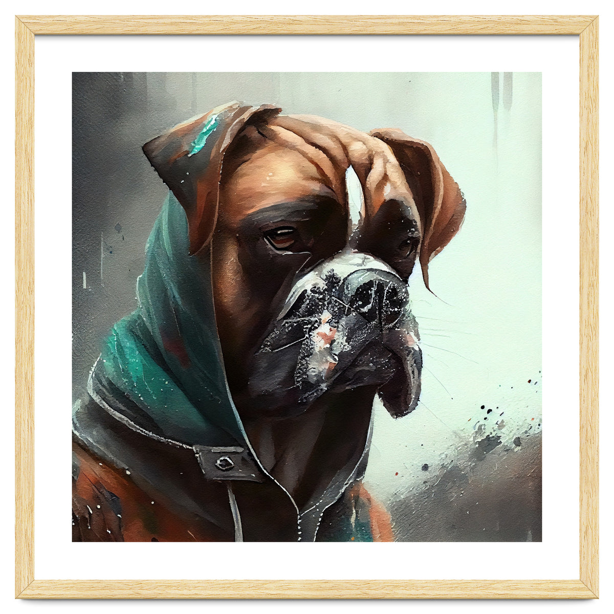 Watercolor Boxer Dog