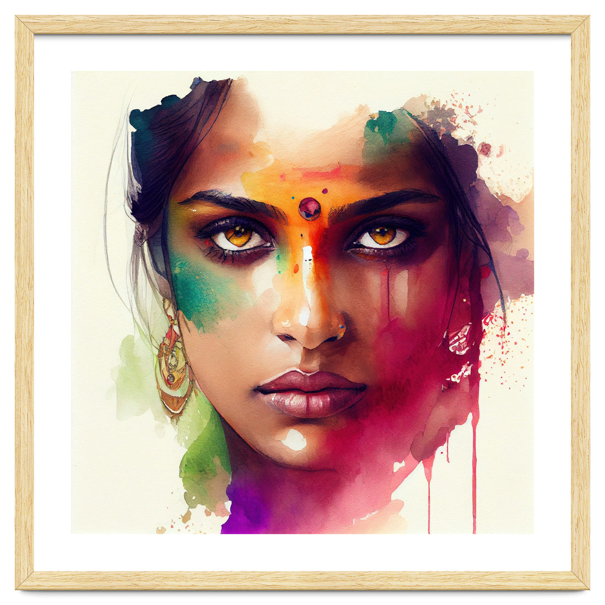 Watercolor Hindu Woman #2