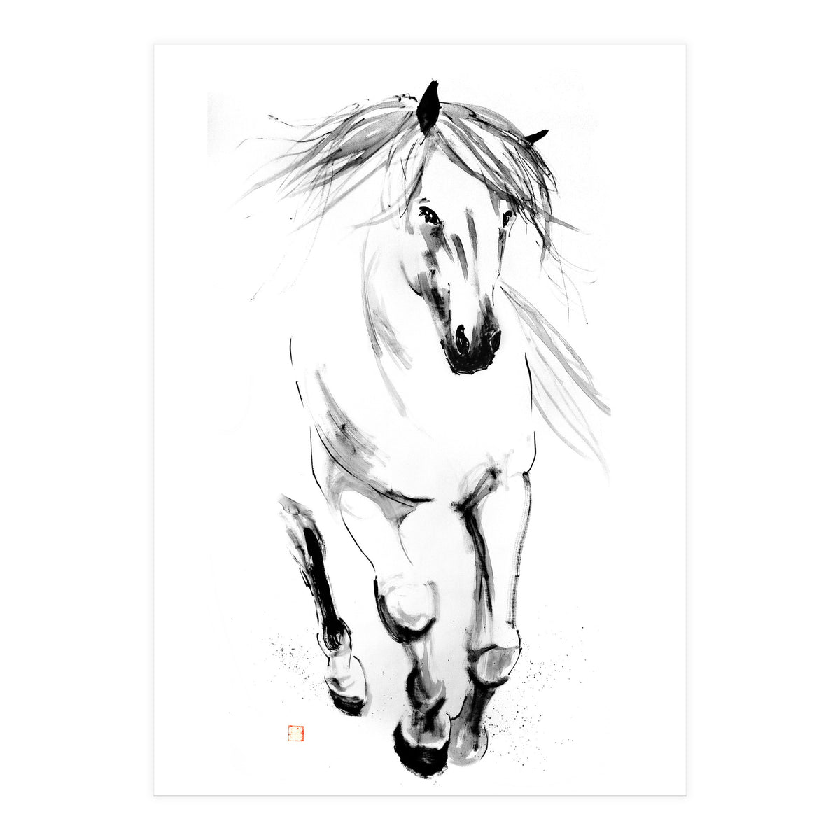 Runninh Ghorse In Water (Print Only)