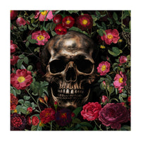 Baroque  Skull And Roses Night Garden 1 (Print Only)