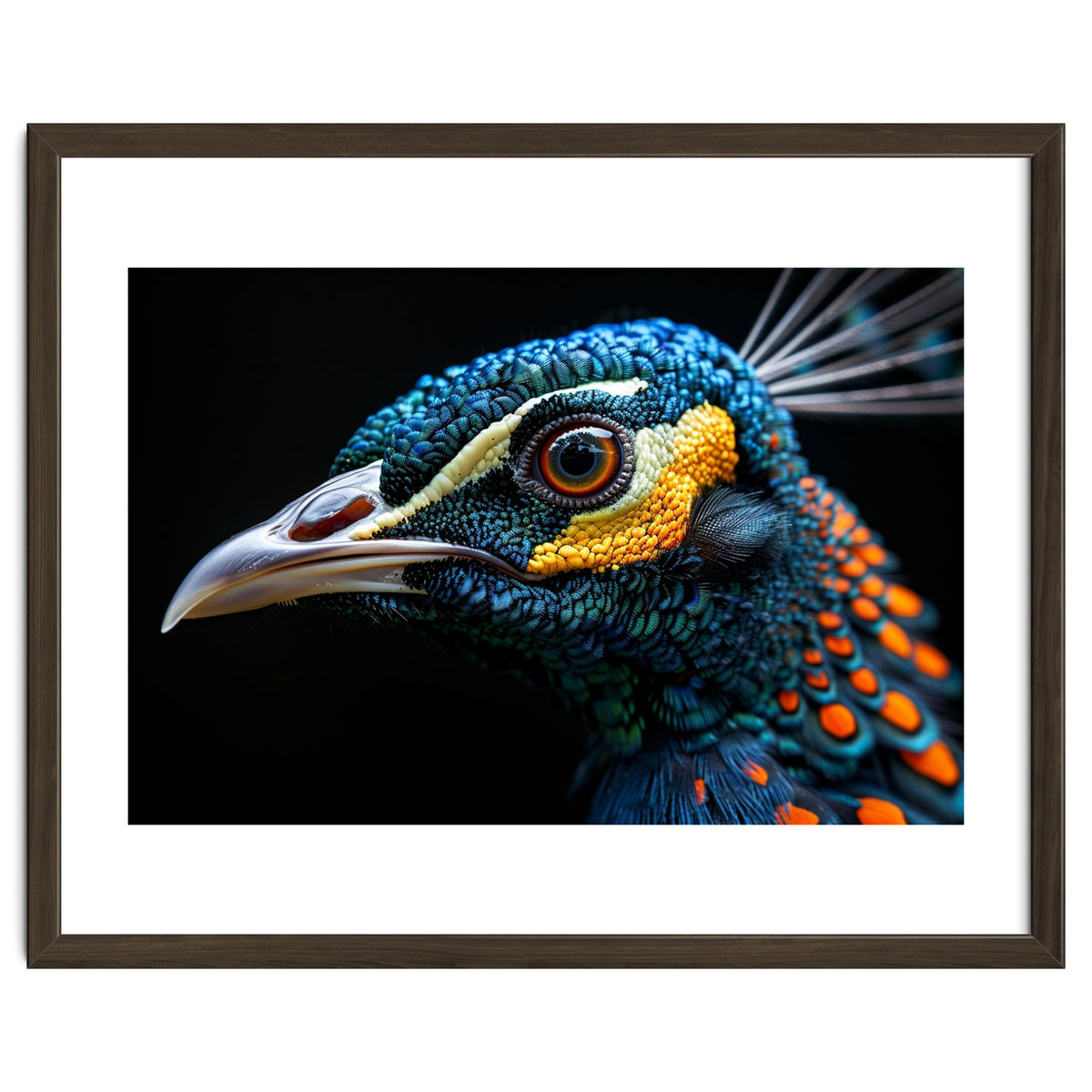Close Up Of A Peacock Bird Head Eye