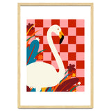 Checkers & The Great Egret, Wildlife Animals Maximalist Eclectic, Bold Heron Botanical Nature Jungle Bohemian thumbnail