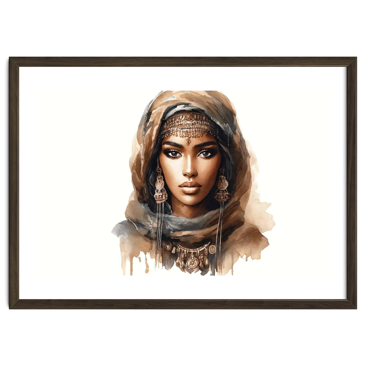 Desert Muse Watercolor Portrait