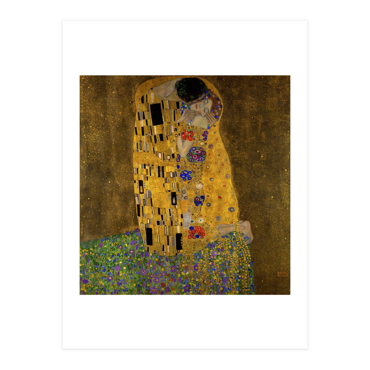 Gustav Klimt The Kiss Gold Romantic Art (Print Only)