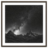 Starlit Mountain Majesty: Detailed Monochrome Milky Way thumbnail
