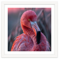 Pink Flamingo Bird Close Up Portrait