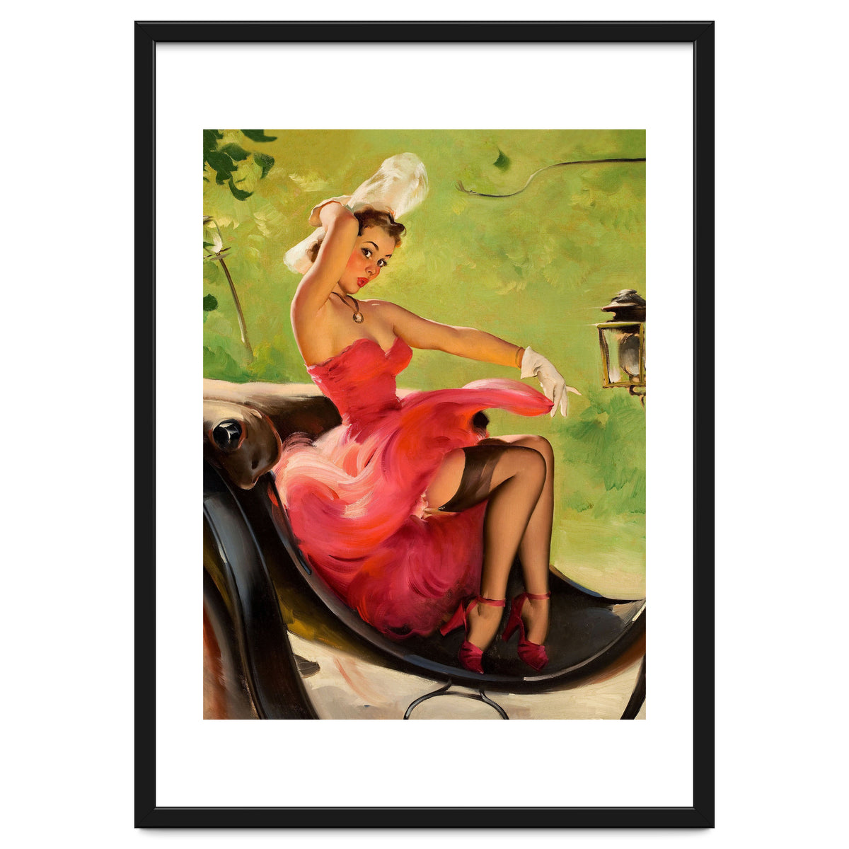 Pinup Girl On A Chariot Fast Ride