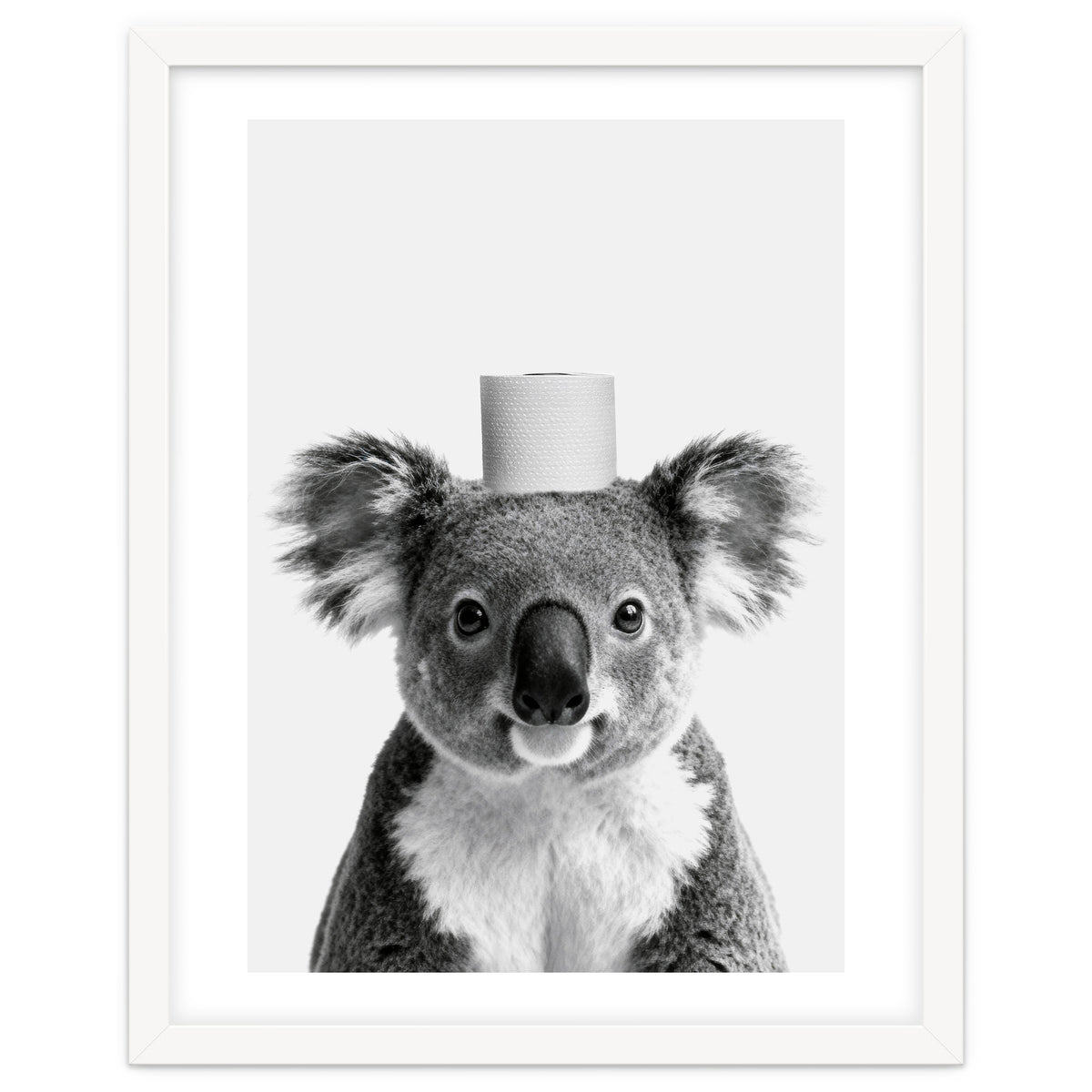 Koala, Toilet Paper Crown, Cute Animal Bathroom Art