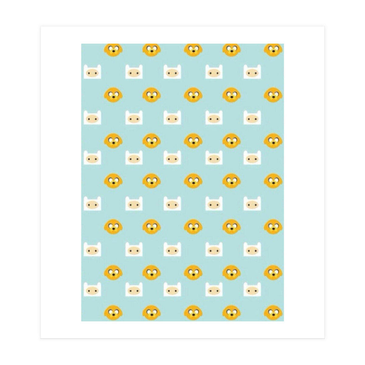 Minimalist Finn And Jake Seamless Cartoon Pattern (Print Only)