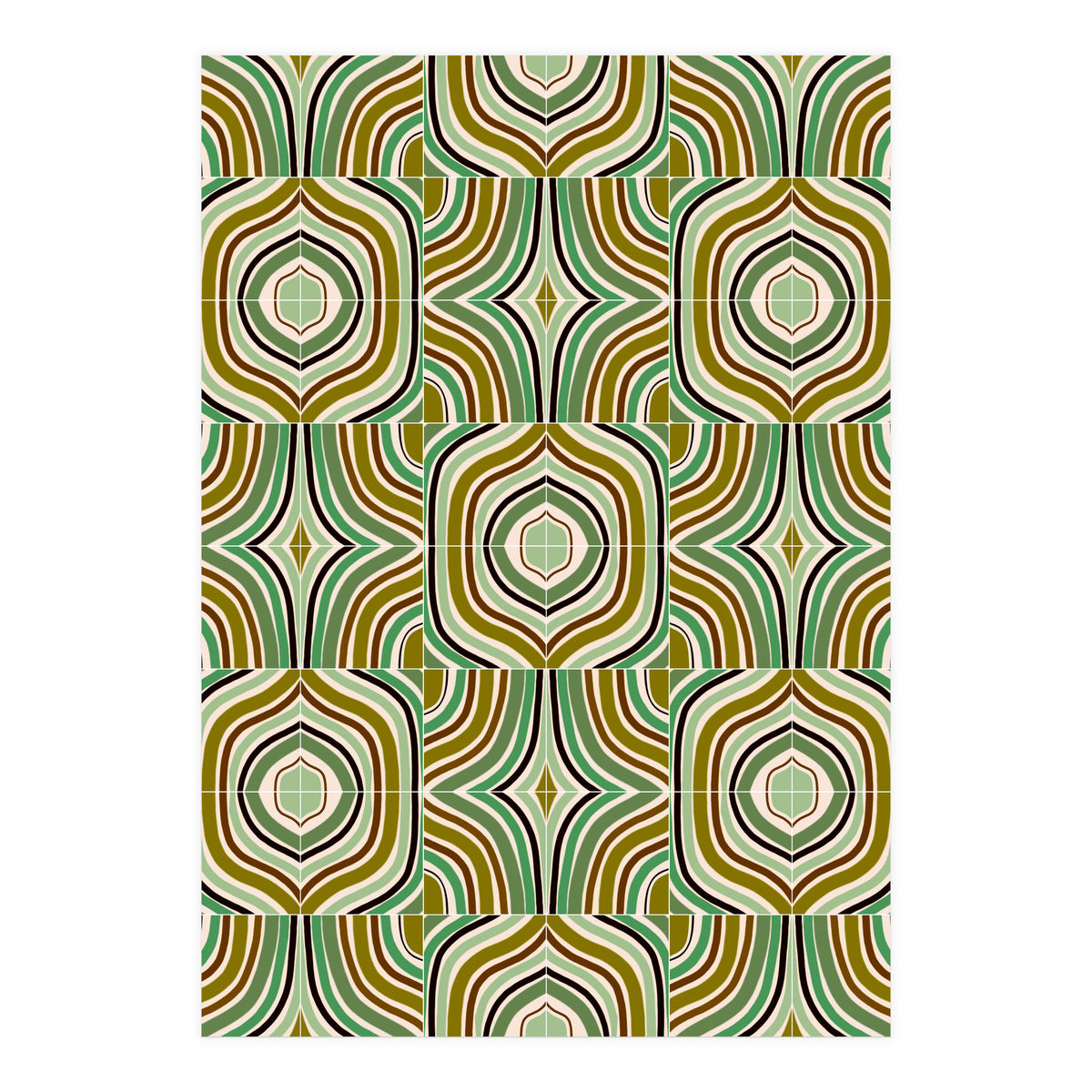 Jade Retro Rainbow Tiles (Print Only)