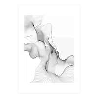 Abstract Black And White Flowing Lines (Print Only)
