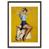 Pinup Woman Posing With Her Dog thumbnail