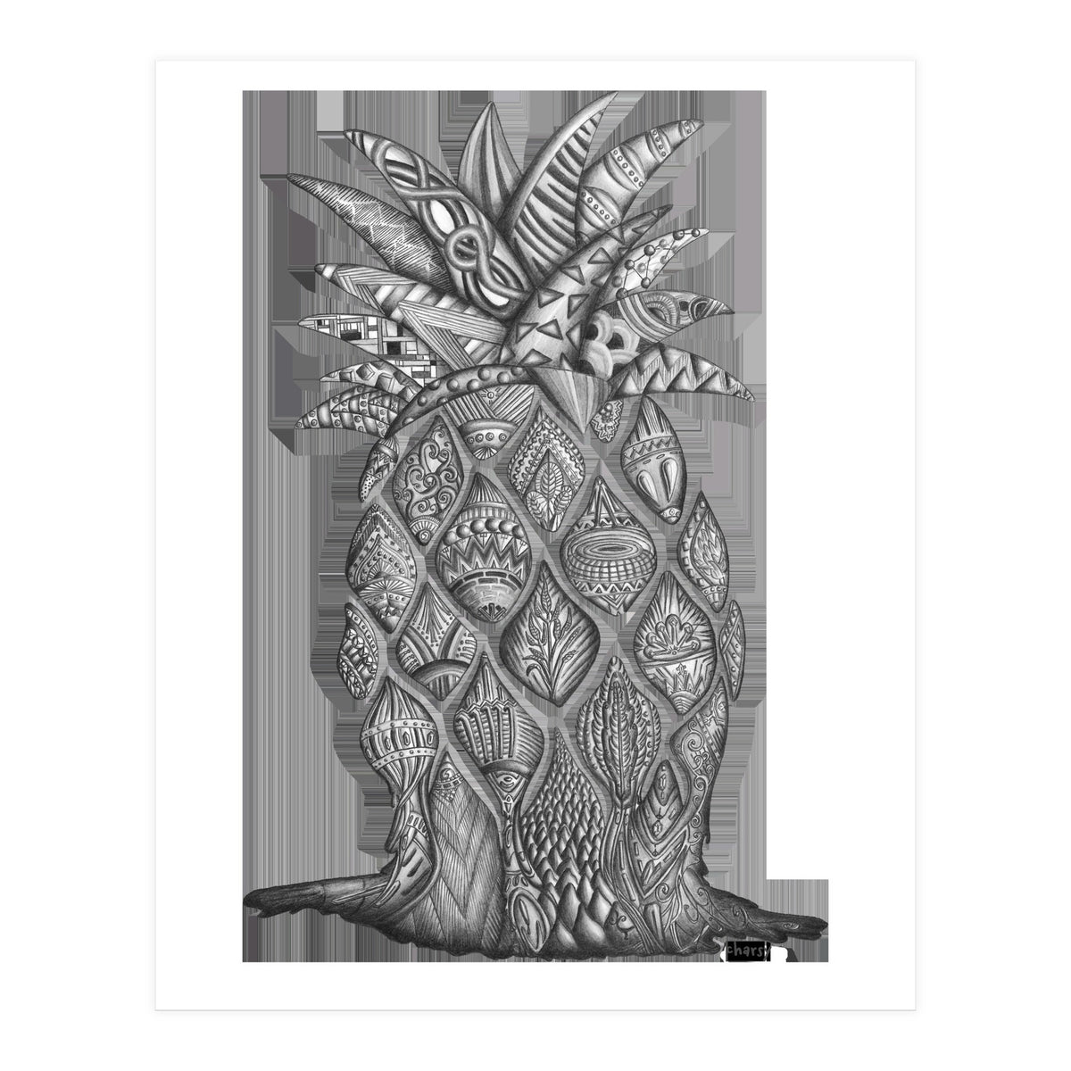 Surreal melting pineapple by Charsy (Print Only)