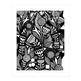 African Tribal, Black & White Abstract Drawing Sketch Line Art, Rustic Botanical Illustration, Bohemian Eclectic Scandinavian Vintage Bold (Print Only) thumbnail