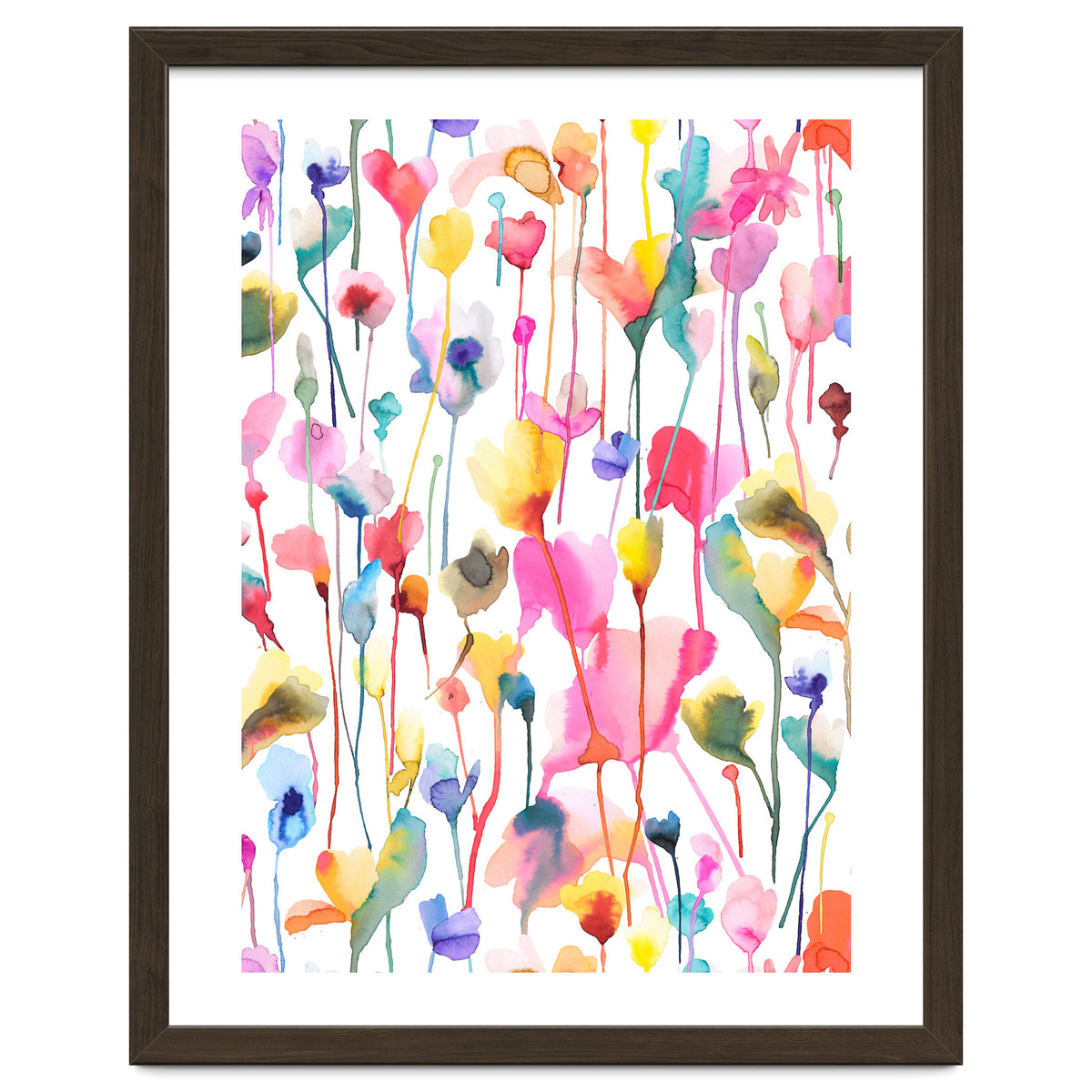 Watercolour Colourful Wild Flowers