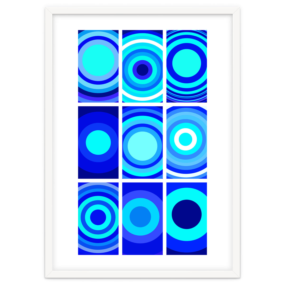 Circles & Rectangles Alt Blue 3 X 3: 2