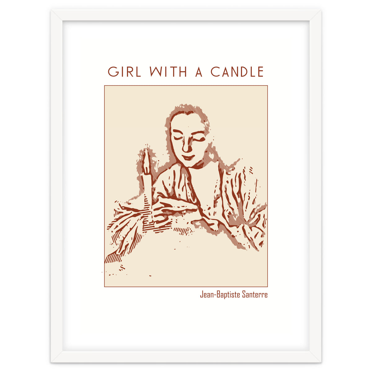 Girl With A Candle – Jean Baptiste Santerre