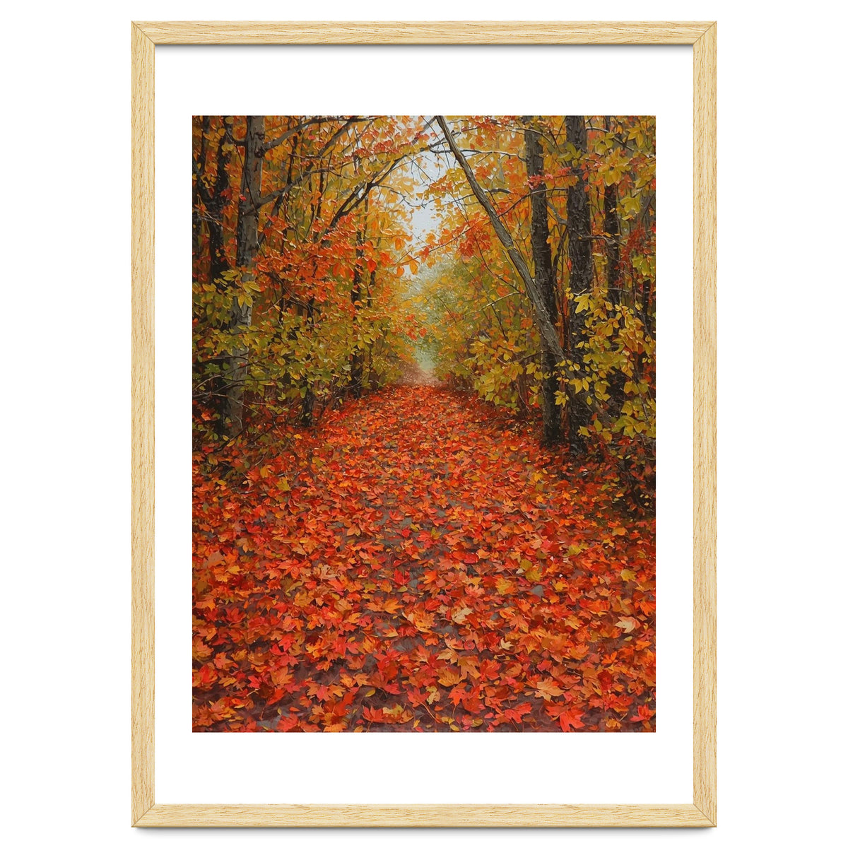 Lush Autumn Forest Path Covered