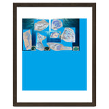 Collage Of Fishes Painted And Reversed On A Deep Blue Sea Canvas thumbnail