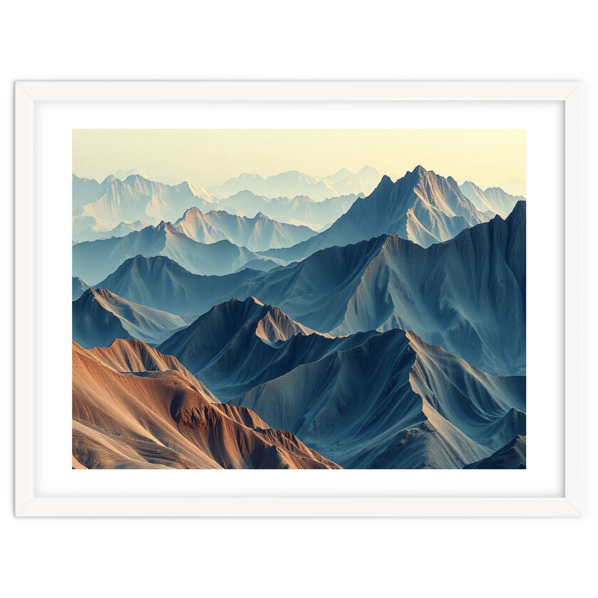 Hyper-Realistic Mountain Range Landscape Art
