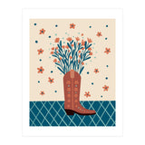 Mocha Cowboy boot with flowers (Print Only) thumbnail