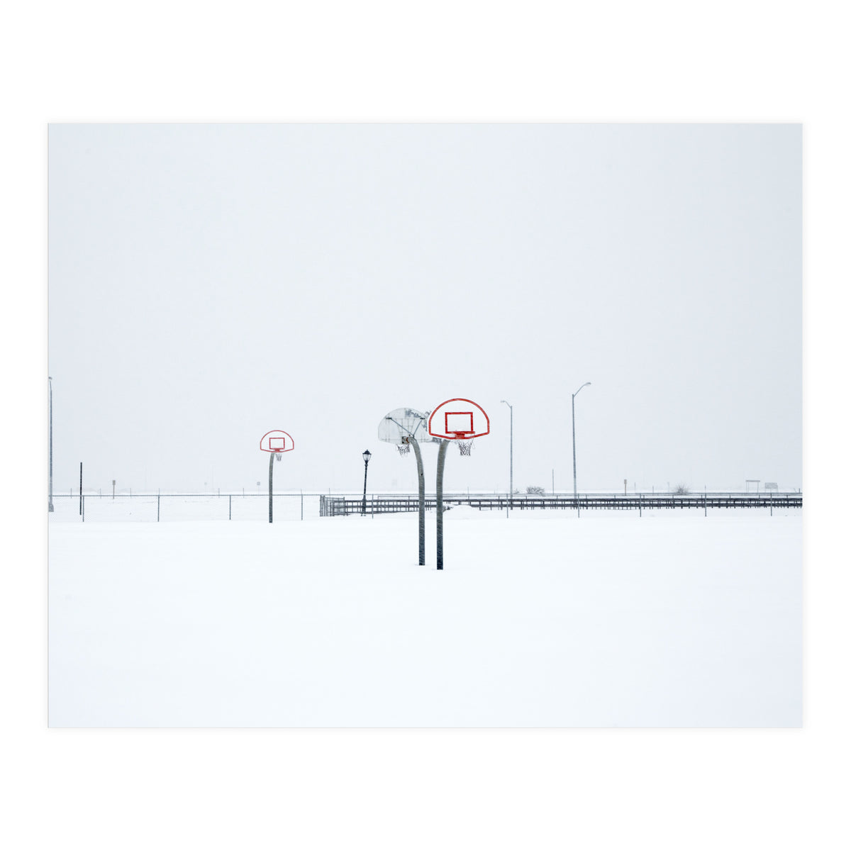 Snow-covered Basketball court (Print Only)