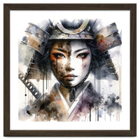 Ink Veil Asian Warrior Woman Portrait