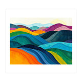Abstract Vibrant Rolling Hills Landscape Art (Print Only) thumbnail