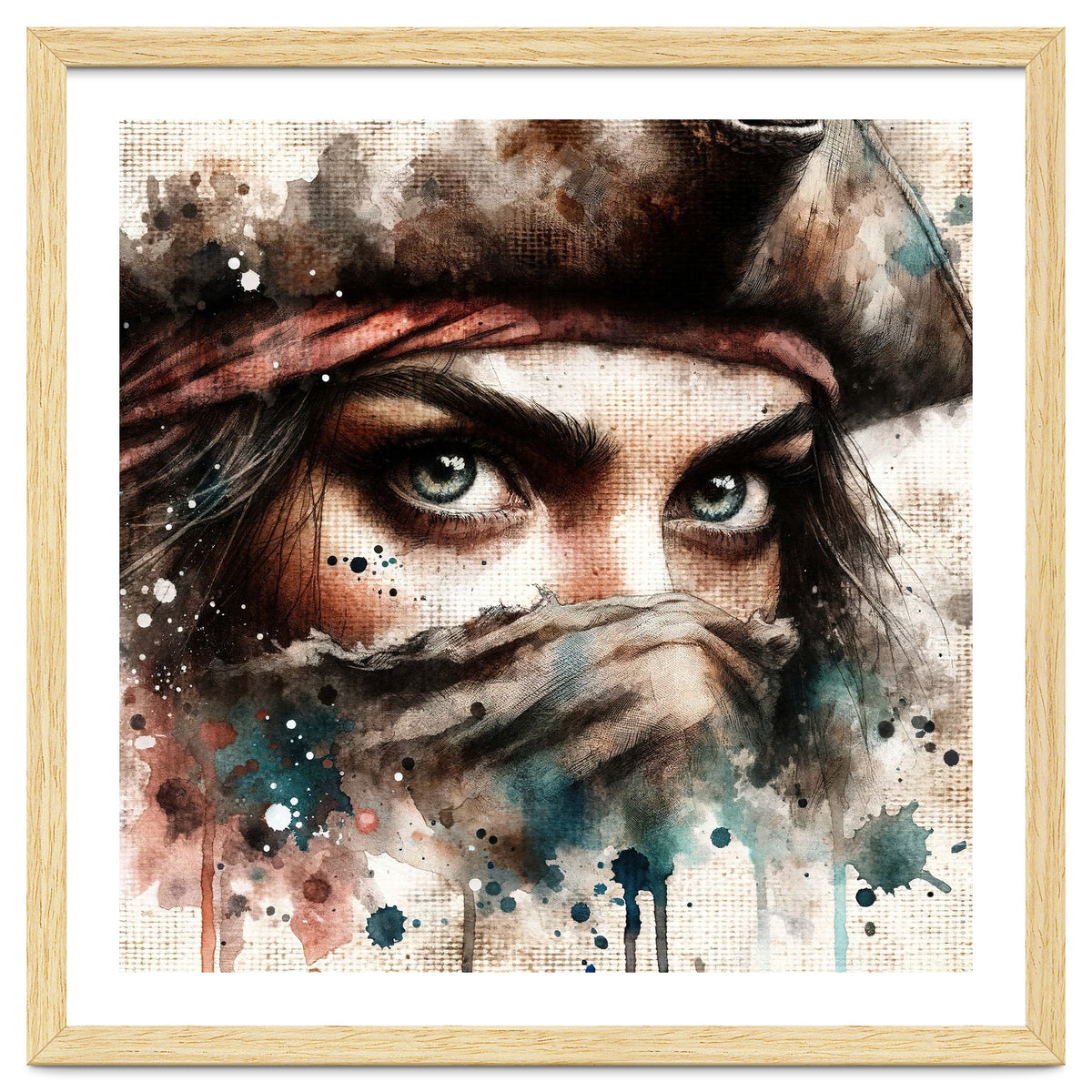 Watercolor Pirate Woman #1