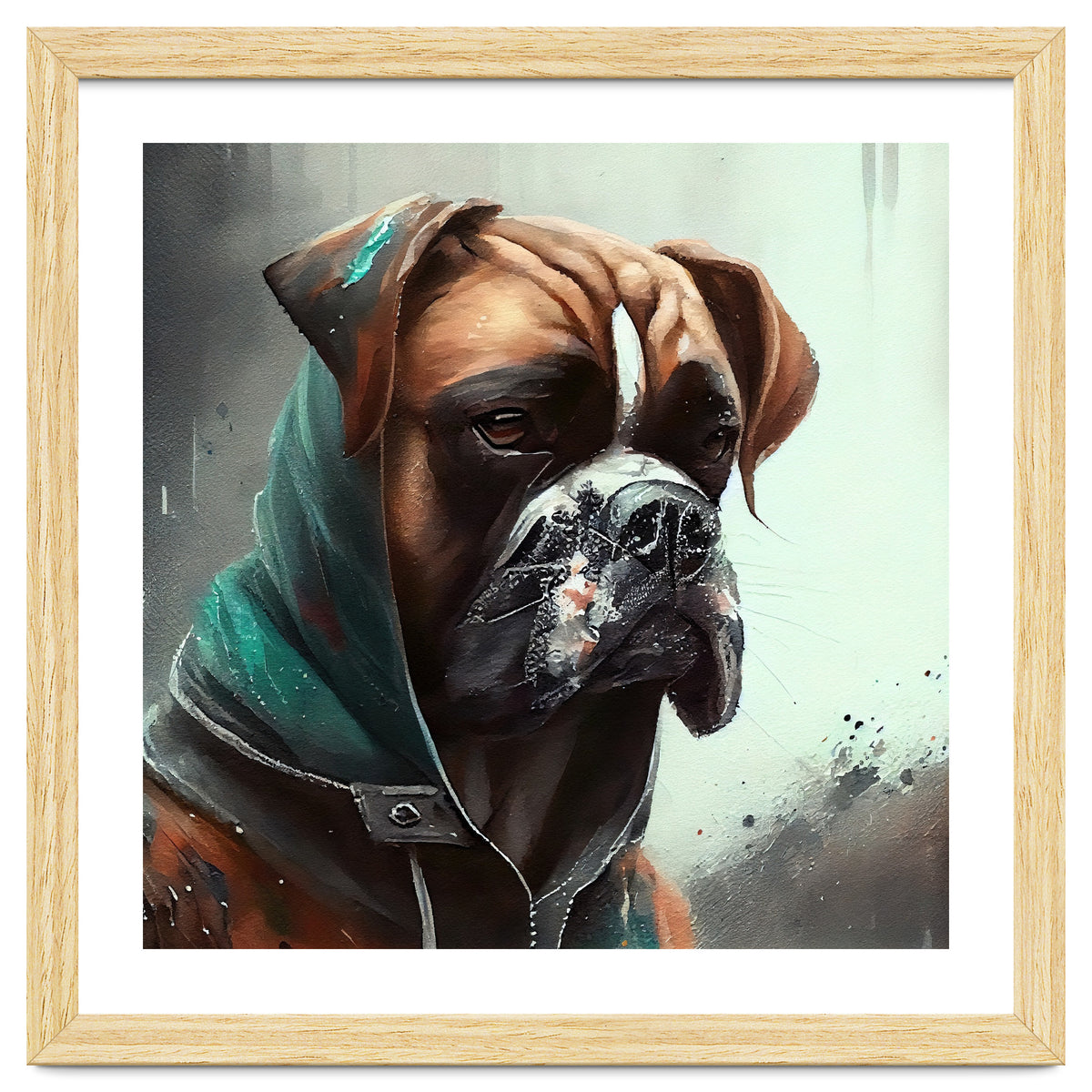Watercolor Boxer Dog