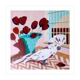 White cockatoo and black tulips (Print Only) thumbnail