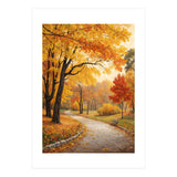 Original Autumn Park Landscape Oil Painting Style (Print Only) thumbnail