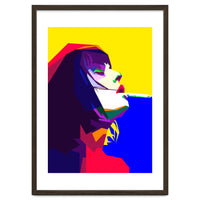 Girl Smoking Pop Art WPAP Style Illustration