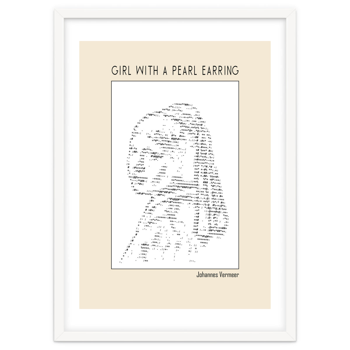 Girl With A Pearl Earring Johannes Vermeer Ascii Art