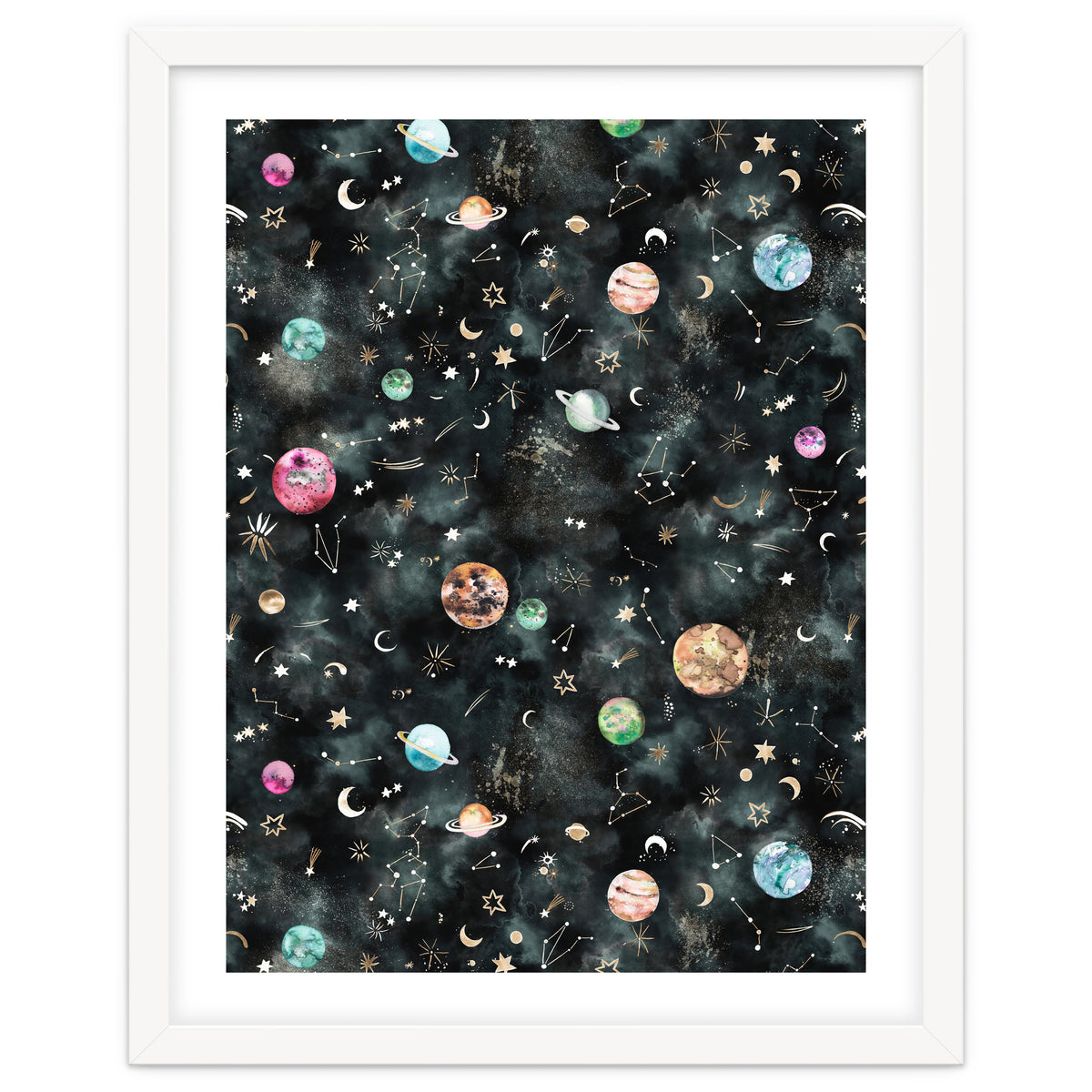 Galaxy Astrology Astronomy Constellations Gold