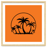Palm Trees And Sunset in Black thumbnail