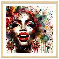 Brazilian Carnival Watercolor Portrait