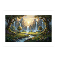 Enchanted Waterfall Meadow (Print Only)
