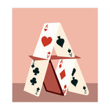 A House Made Of Cards, Relationship Concept Painting, Illustration Playing Cards, Spade Heart Eclectic Bohemian Contemporary (Print Only) thumbnail