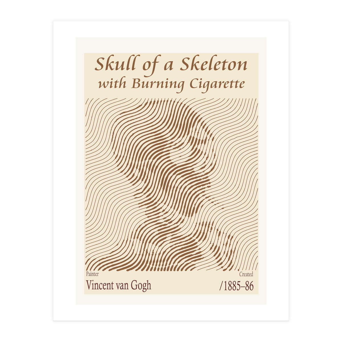 Skull of a Skeleton with Burning Cigarette - Vincent van Gogh (1885–86) (Print Only)